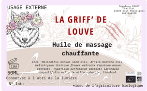 La Griffe de Louve - Huile de massage 50ml