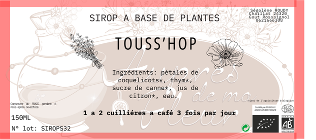 Sirop Thym & Coquelicot - 150ml