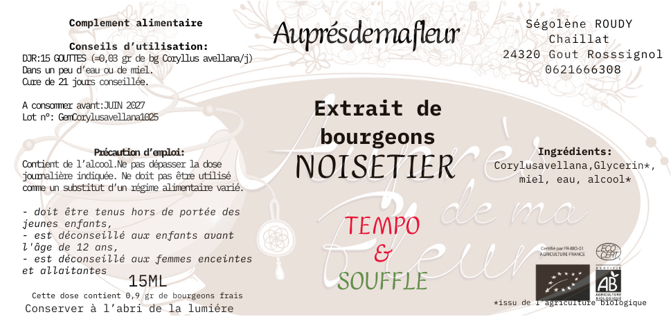 Gemmothérapie Noisetier (Corylus avellana) - 15ml