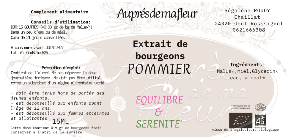 Gemmothérapie Pommier (Malus domestica) - 15ml