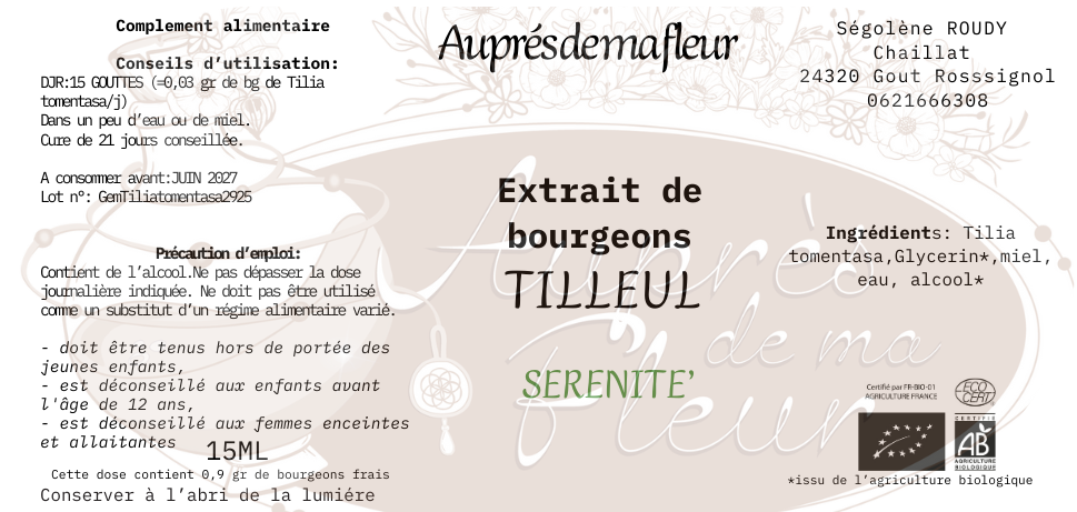 Gemmothérapie Tilleul (Tilia spp.) - 15ml