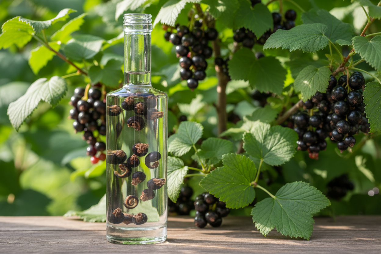 dans le flacon seulement des bourgeons et un liquide transarent