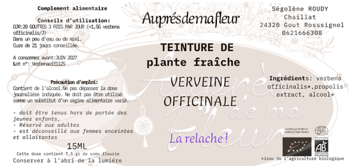 Alcoolature de Verveine officinale (Verbena officinalis) - 15ml